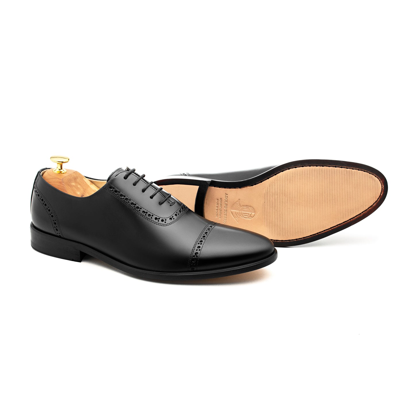 Oxford Semi Brogue con puntera Escorial Negro