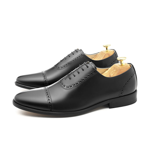 Oxford Semi Brogue Cap Toe Escorial Black
