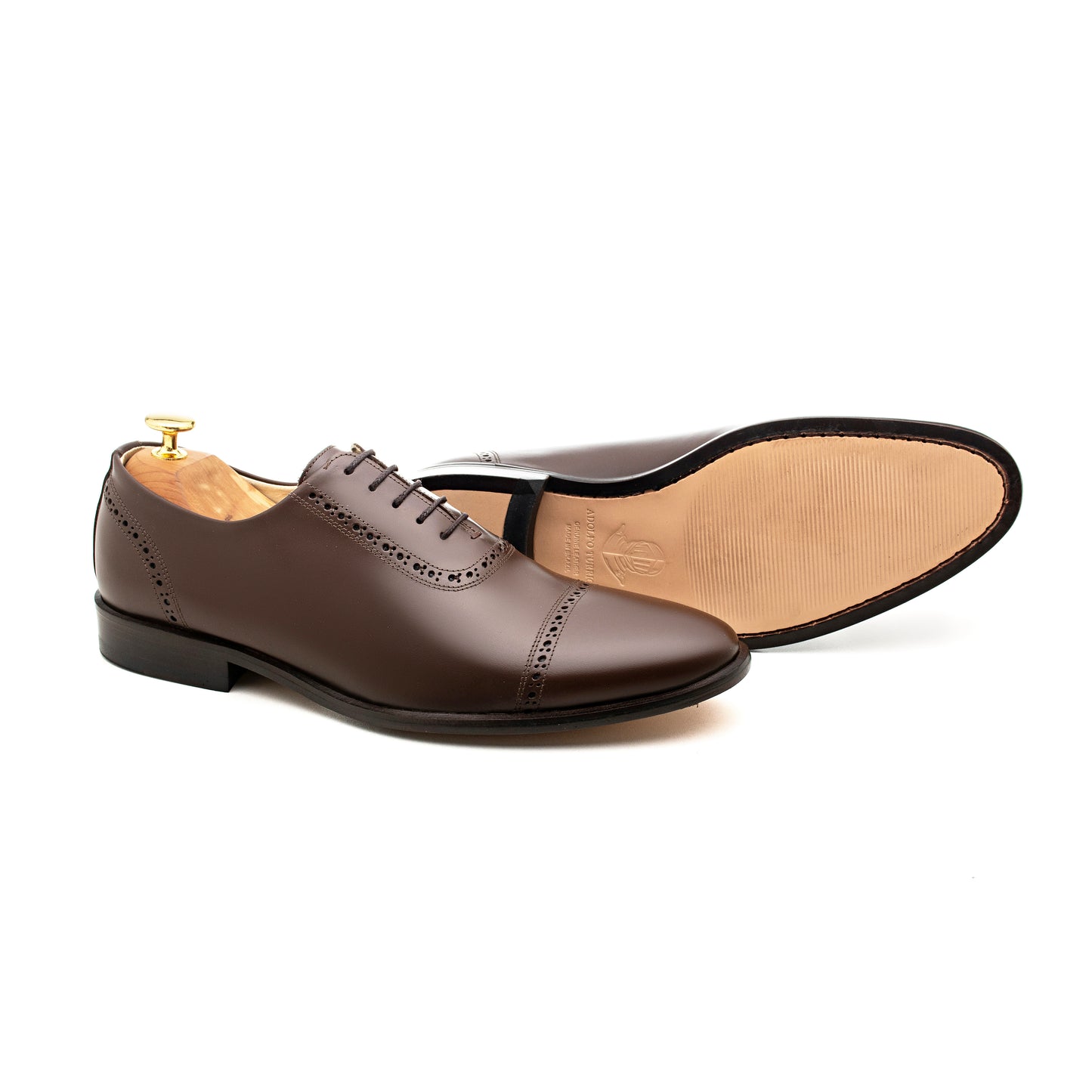 Oxford Semi Brogue Cap Toe Escorial Dark Brown