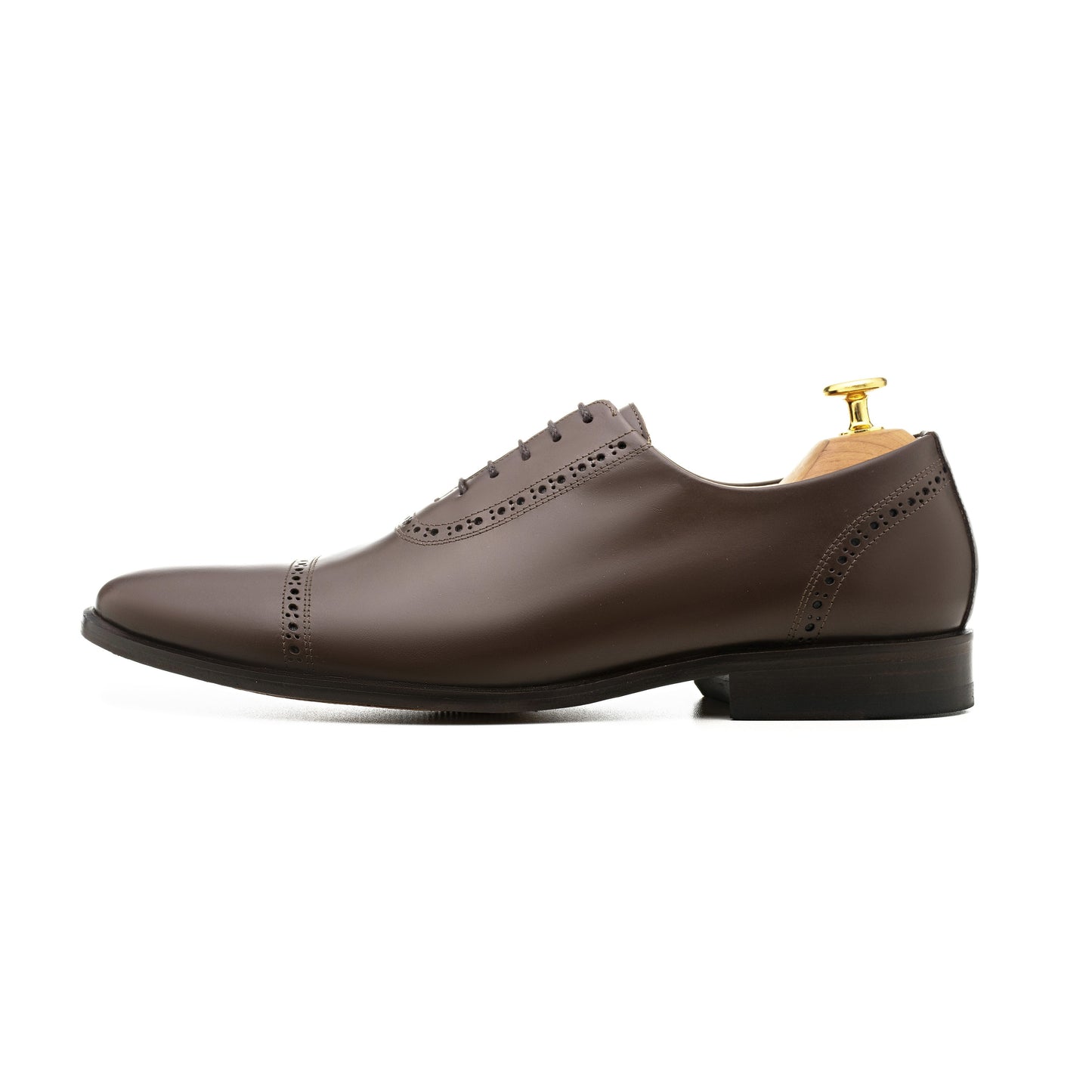 Oxford Semi Brogue Cap Toe Escorial Dark Brown