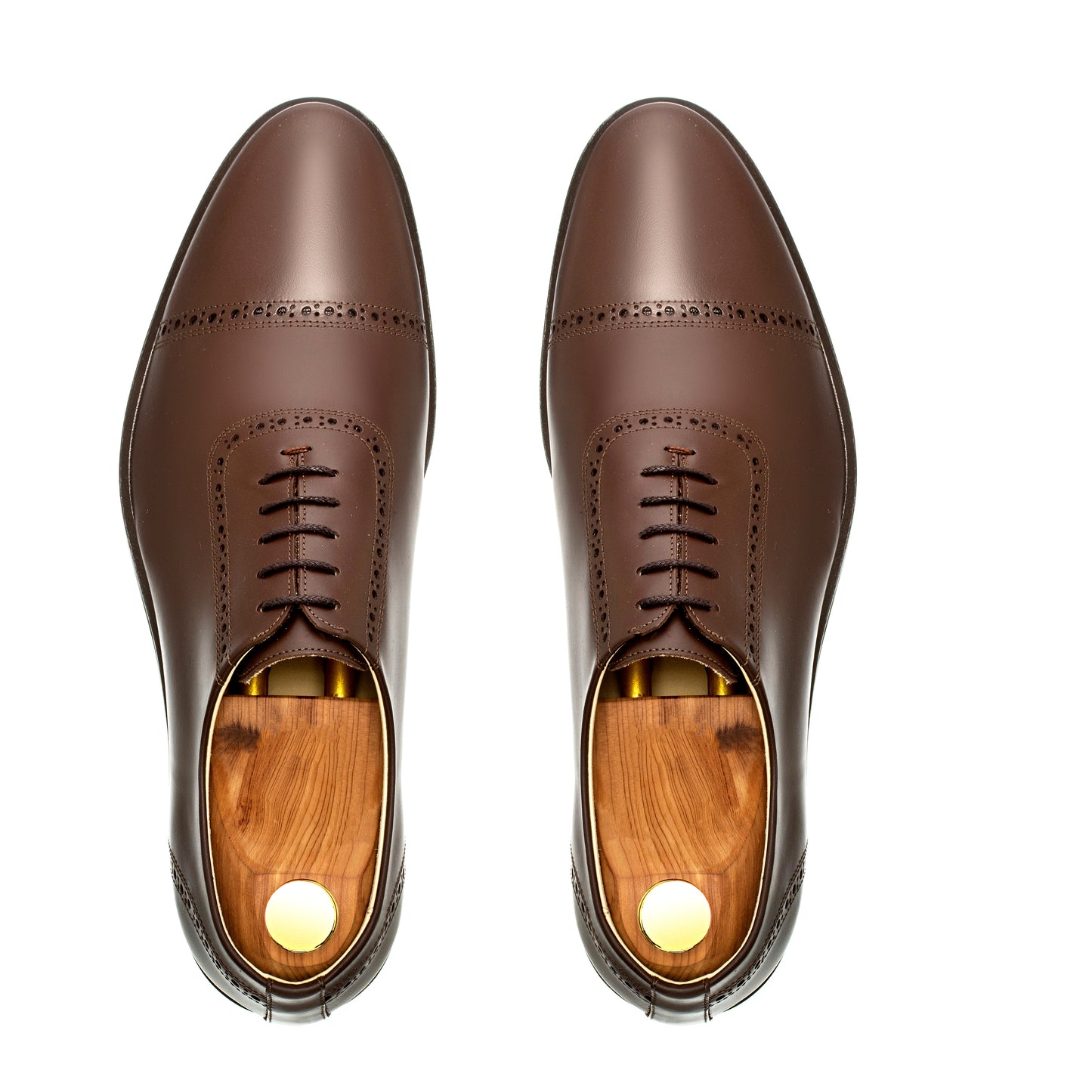 Oxford Semi Brogue Cap Toe Escorial Dark Brown