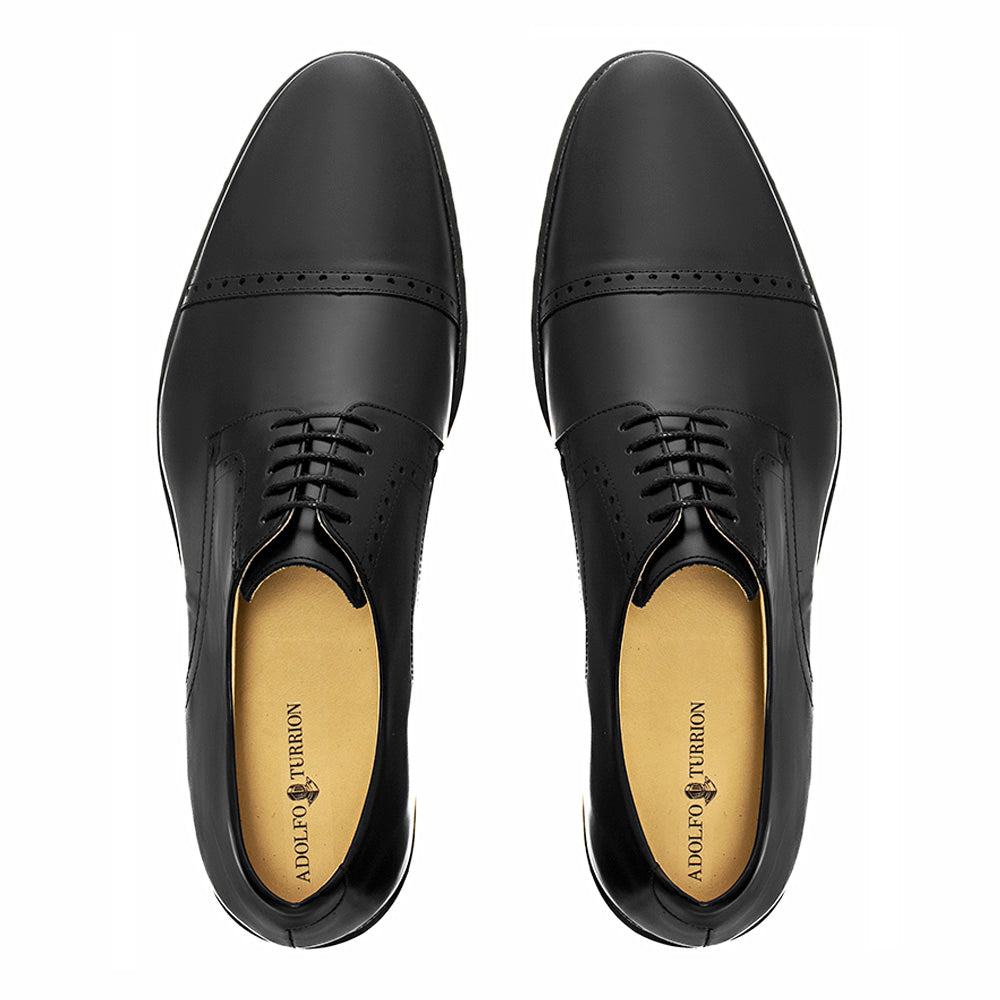 Derby Cap Toe Semi Brogue Alaraz Negro