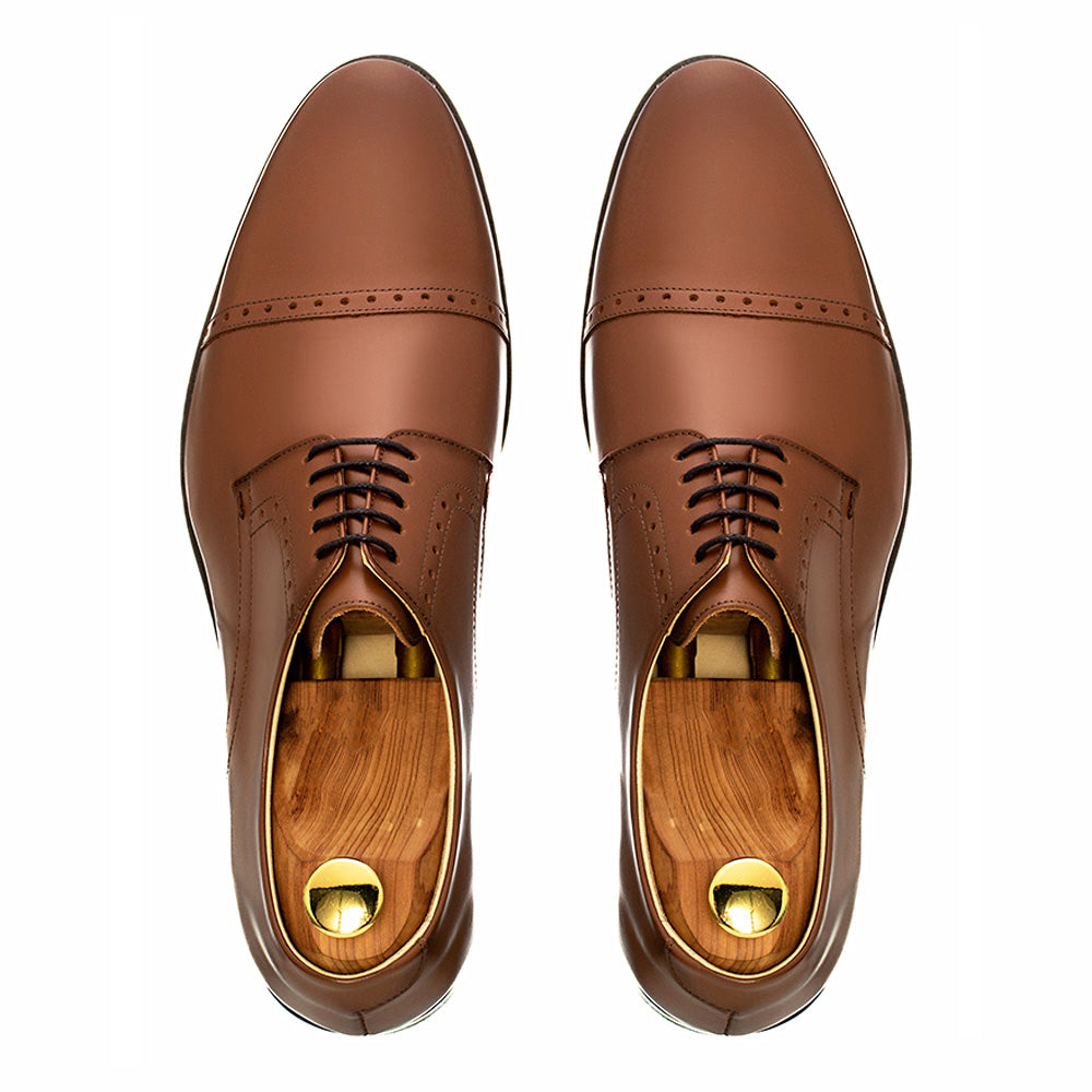 Derby Cap Toe Semi Brogue Alaraz Marrón Whisky